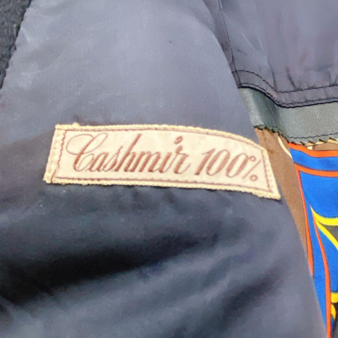 ヘルノ カシミヤ シルク100 ダブルチェスターコート52XL スカーフ柄