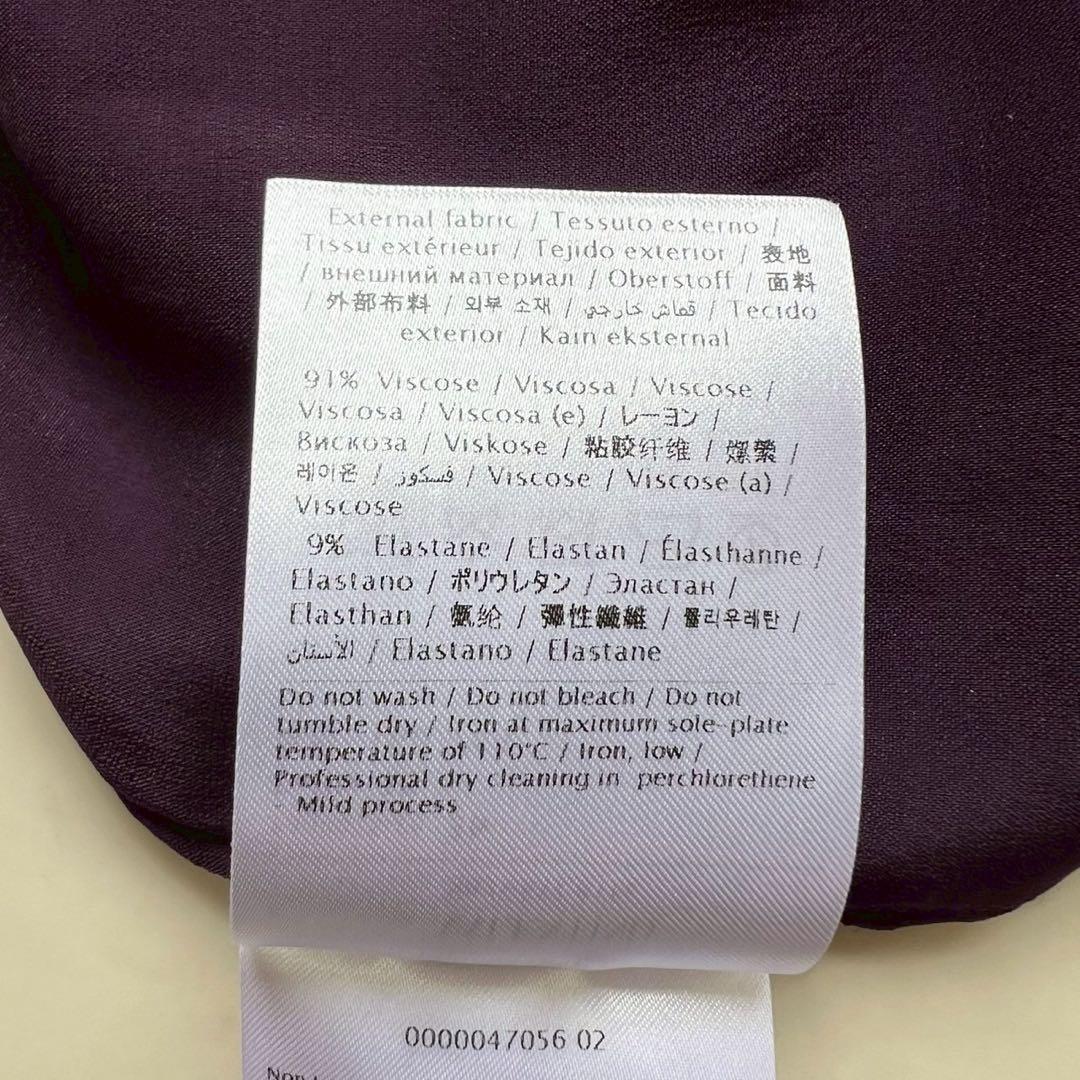 VALENTINO Vロゴ金具 総フラワーレースドレス Vネック パープル