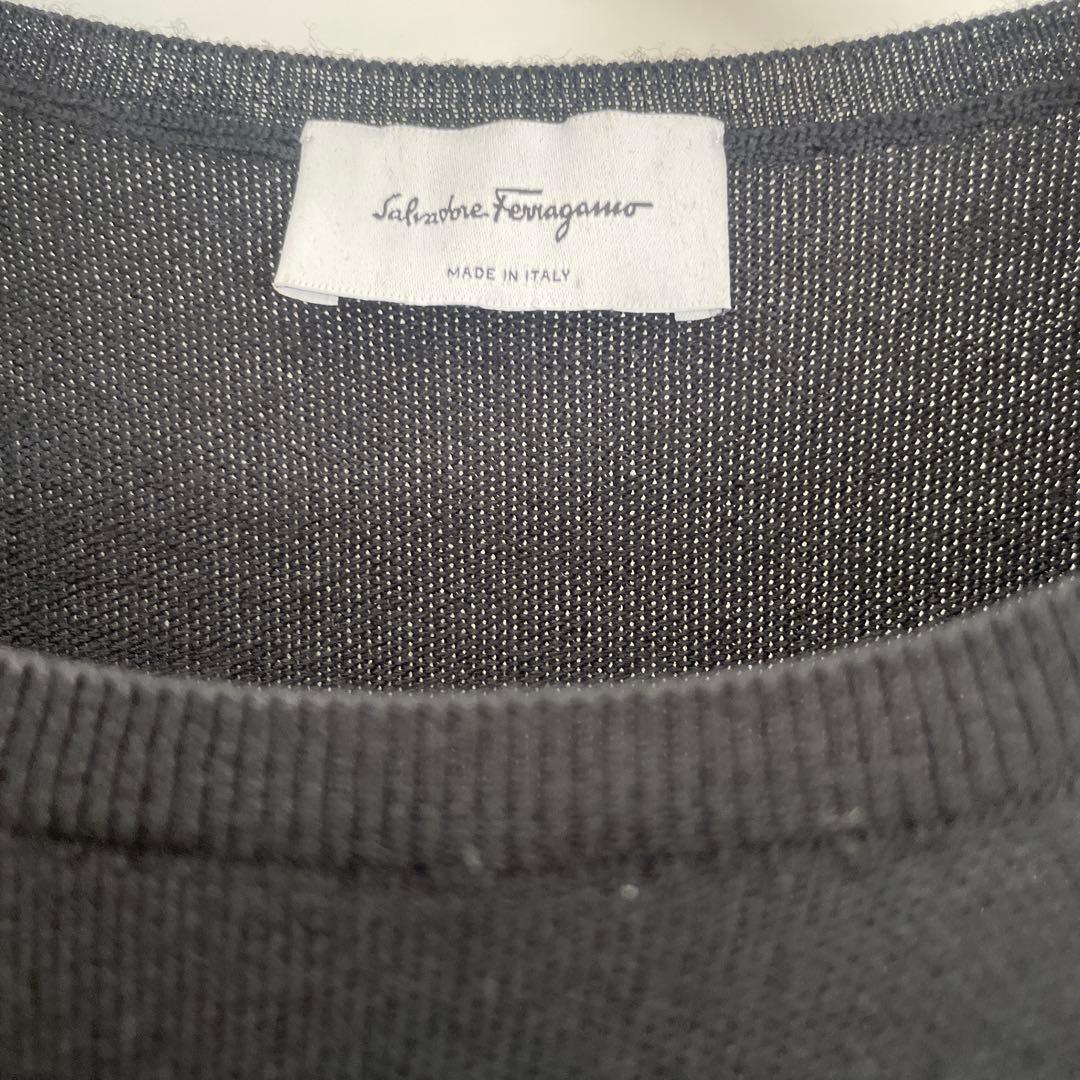 Salvatore Ferragamo ブラック 半袖ワンピース　38