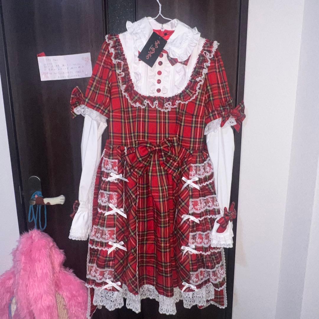 アンドロミオ 赤チェック 豪華絢爛ヨーク Victorian ワンピ
