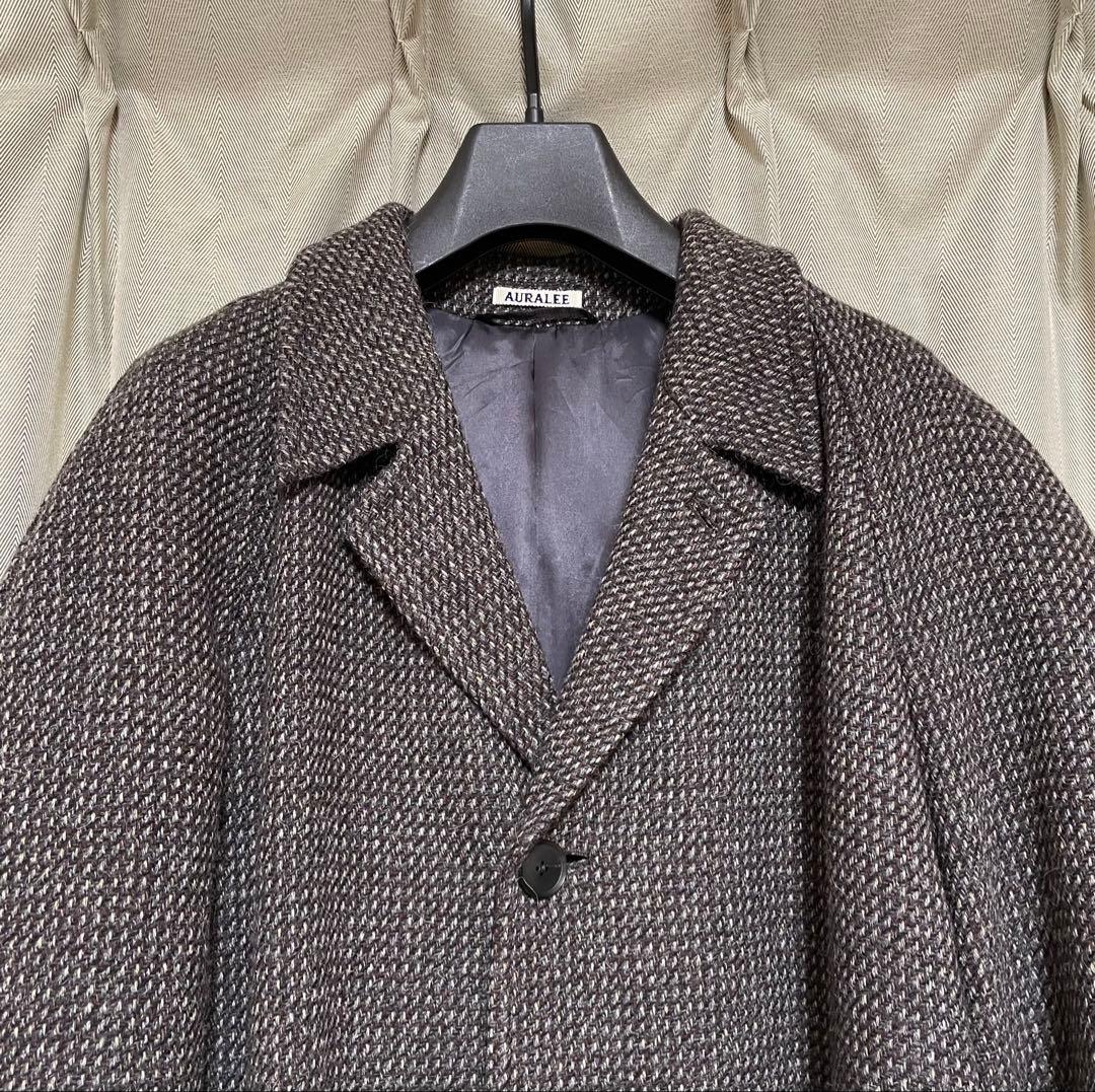 ★即完品、タグ付き★AURALEE アルパカウールシルクツイードコート25A/W