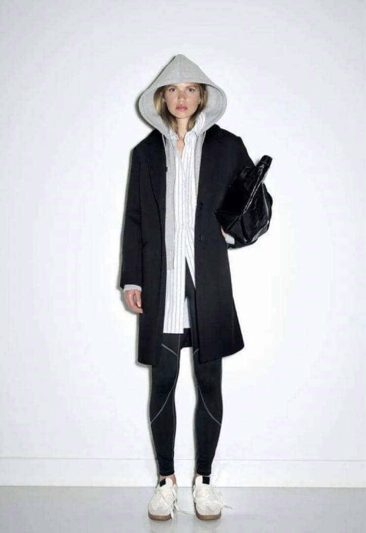 ZARA】良品デタッチャブルフードコート ブラックXS 完売品 セレブ