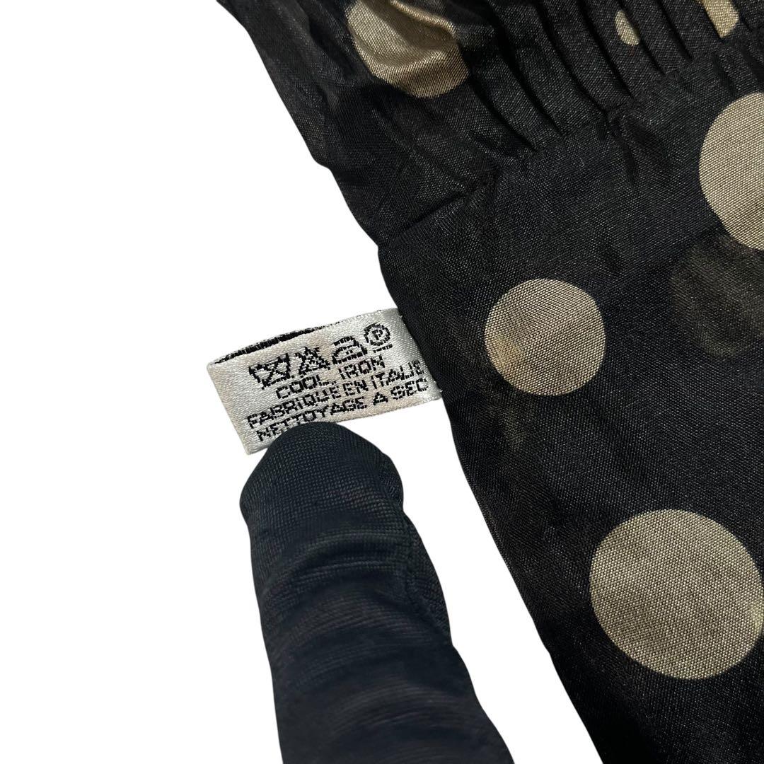 ⭐︎美品⭐︎ レア シャネル シルクプリーツスカーフ　ココマーク 黒 イタリア製