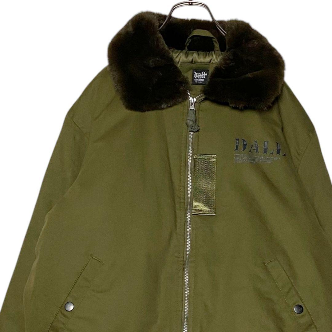 希少 DALL ボンバーフライトジャケット カーキ L 襟ボア肉厚ブルゾン完売品