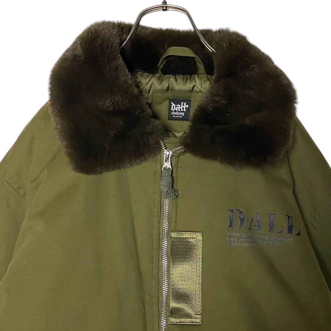 希少 DALL ボンバーフライトジャケット カーキ L 襟ボア肉厚ブルゾン完売品