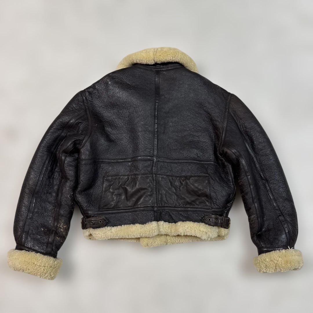 80sビンテージ！レザー フライトジャケット B3 M L