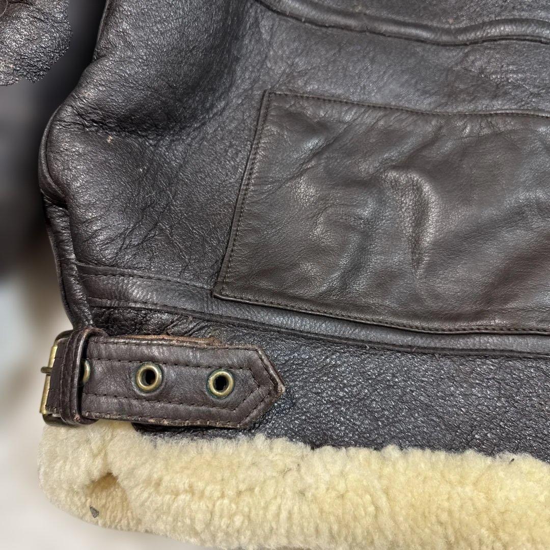 80sビンテージ！レザー フライトジャケット B3 M L