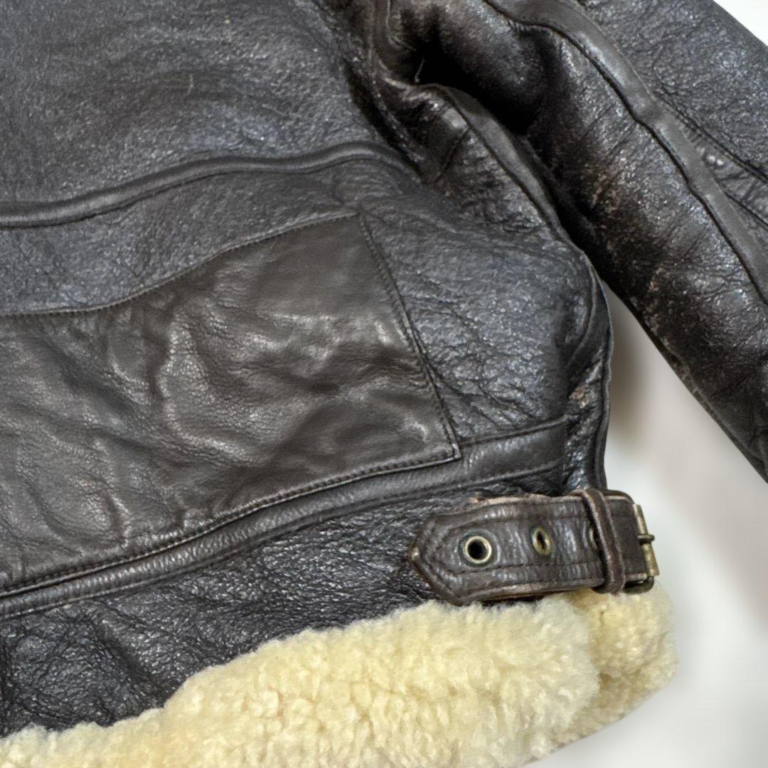 80sビンテージ！レザー フライトジャケット B3 M L