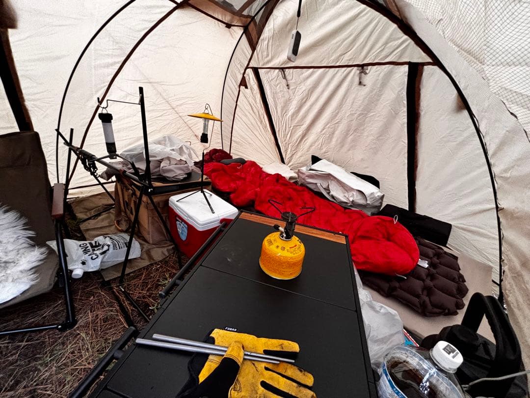 前室あり薪ストーブ設置可能テント