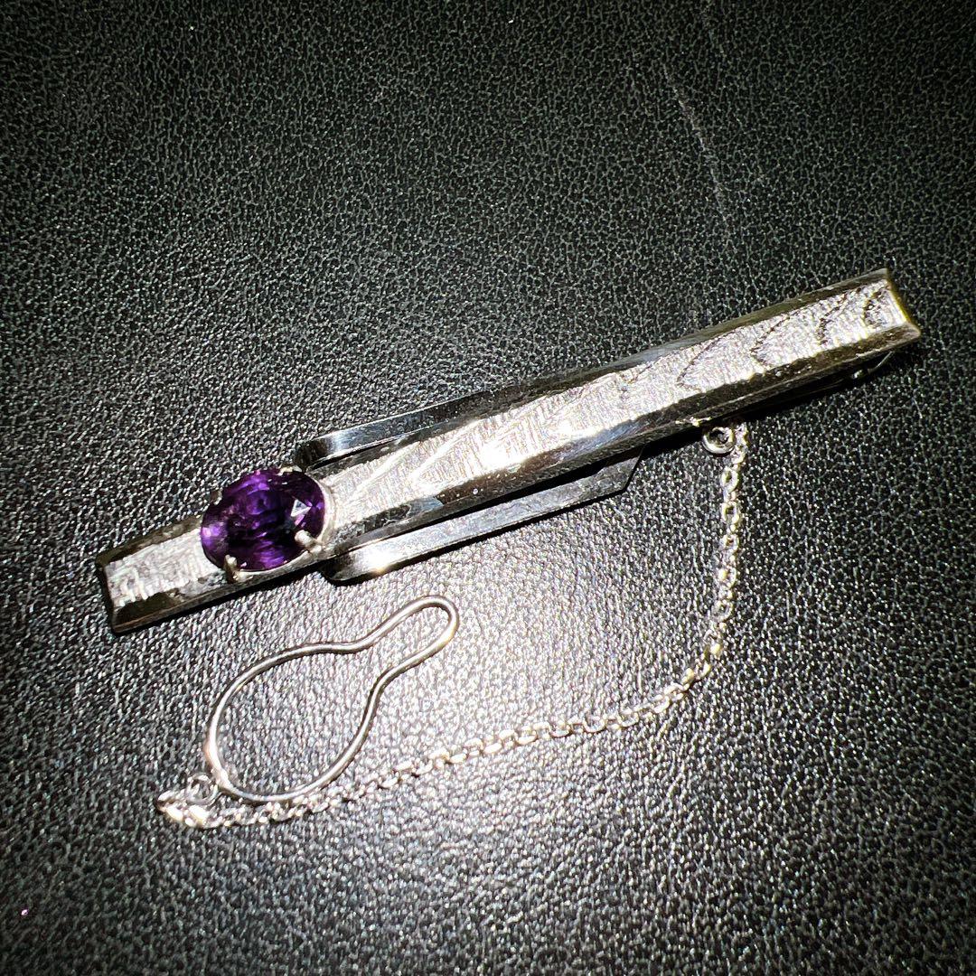 K14WG ネクタイピン　アメジスト