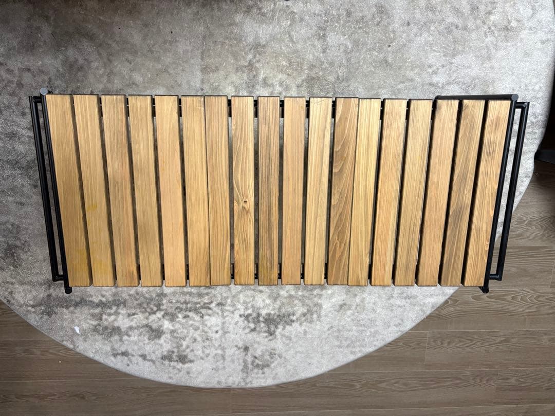 アイアン工房 アウトドアテーブル 木製スラットデザイン