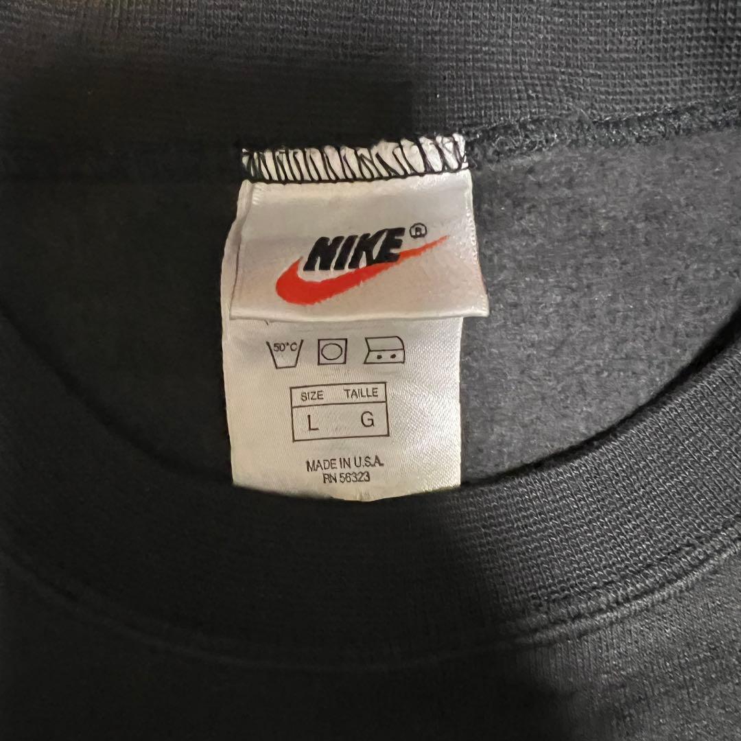 【デッドストック】90sUSA製ナイキワンポイントロゴ刺繍新品タグ付きブラック