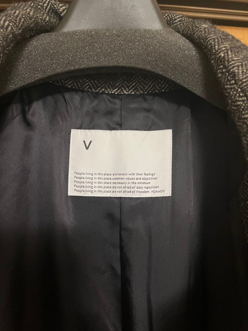 25AW【VOAAOV】WOOL LINEN HERRING BONE COAT
