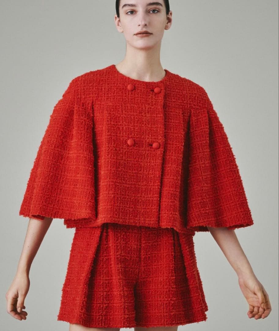 超美品⭐︎column ツイードボレロ風ケープコート ジャケット