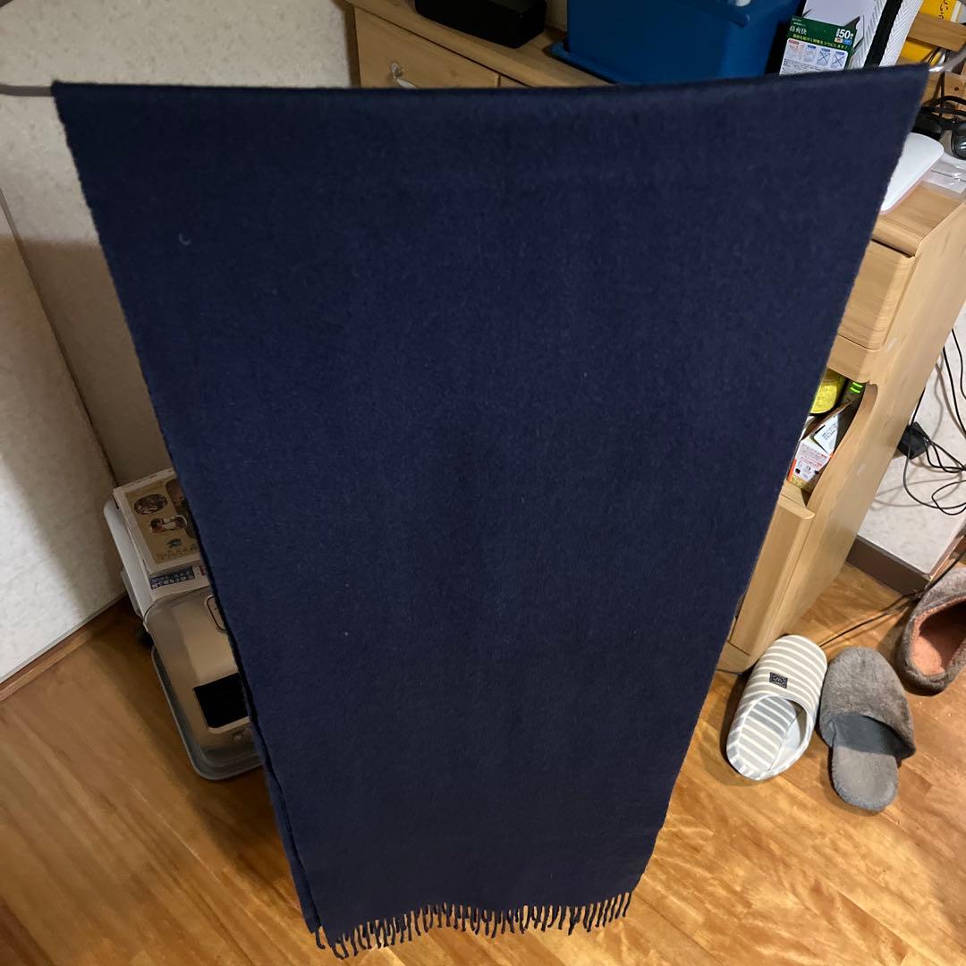 ジョンストンズ カシミヤ 中判 ダークネイビー ストール