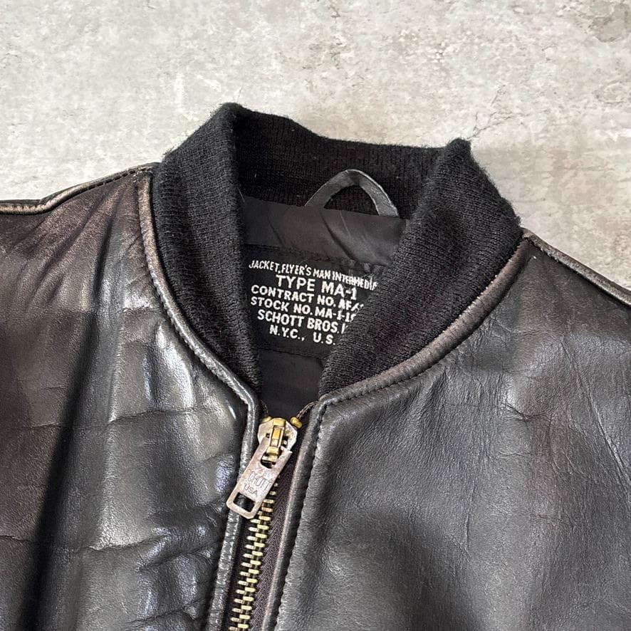 Schott MA-1 本革 127 レザージャケット フライトジャケット 40 - メルカリ