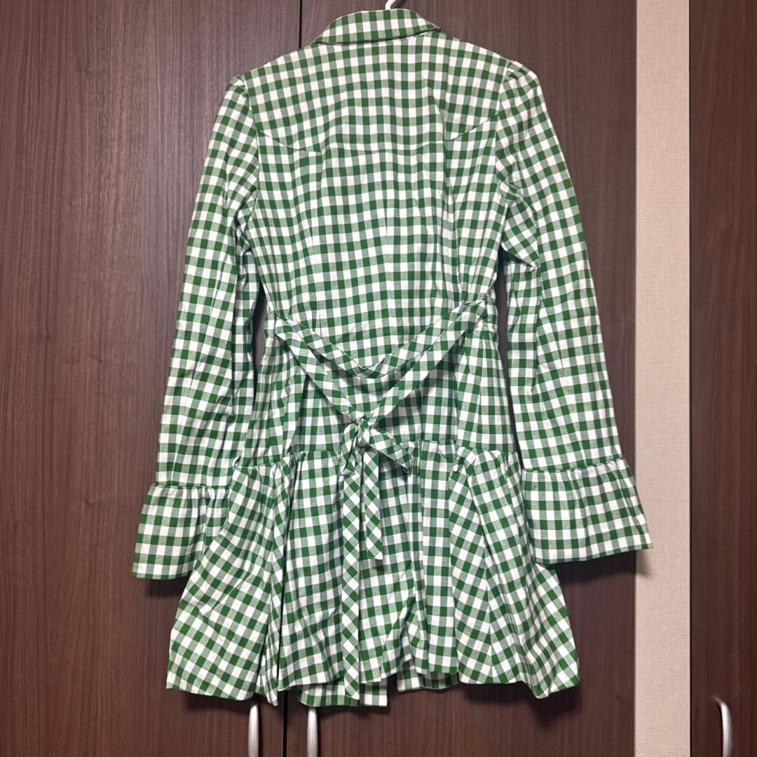 BURBERRY 緑と白のチェック ワンピース