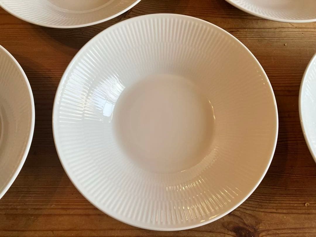 ロイヤルコペンハーゲン ホワイトフルーテッド 23.5ディーププレート×5