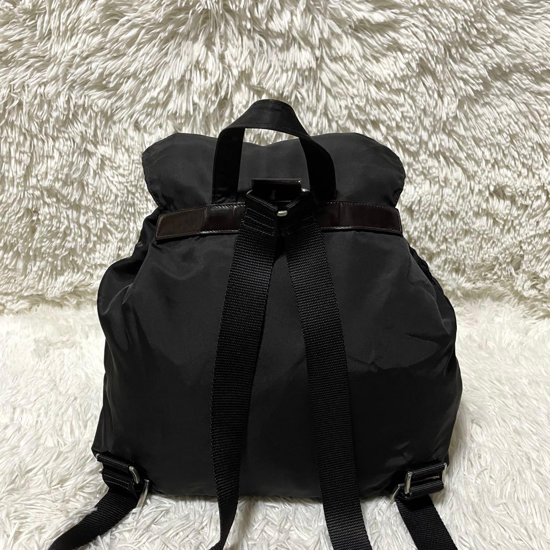 【美品】PRADA プラダ　リュック　バックパック　ナイロン　レザー　ブラック