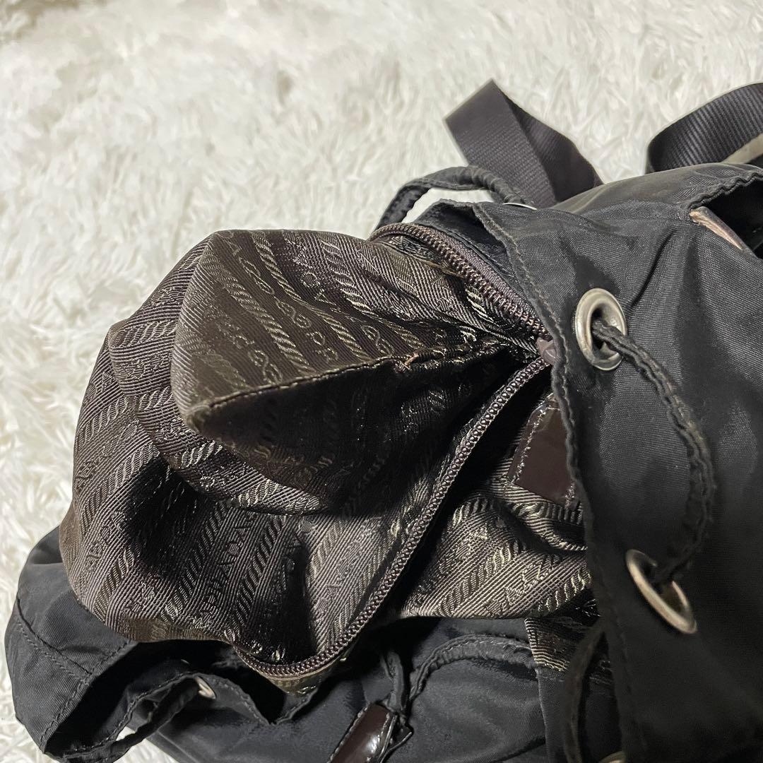 【美品】PRADA プラダ　リュック　バックパック　ナイロン　レザー　ブラック
