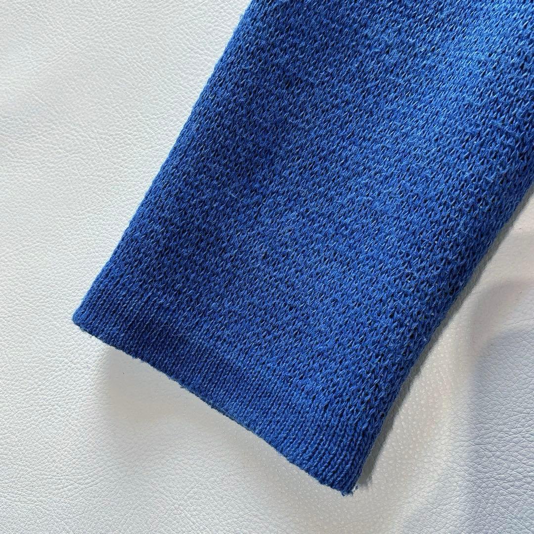 COOHEM YONETOMI ニットツイードフーディカーディガン M ブルー