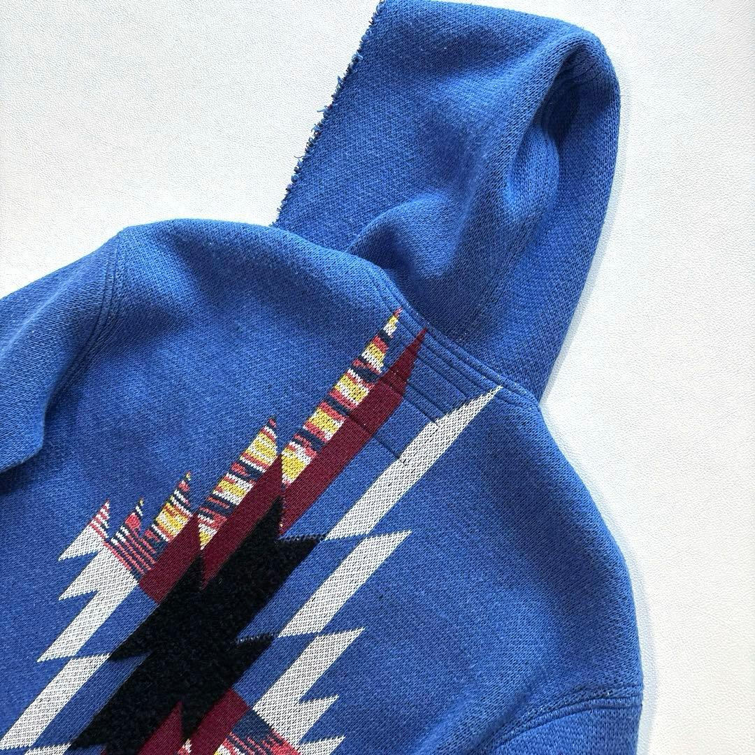 COOHEM YONETOMI ニットツイードフーディカーディガン M ブルー