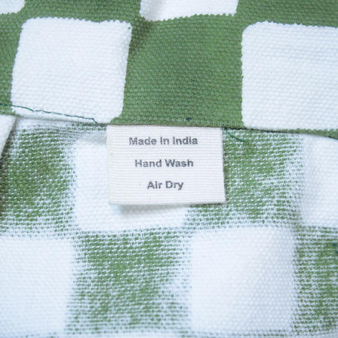 SZ BLOCKPRINTS ブロックプリント ワイドパンツ チェック柄 緑 S