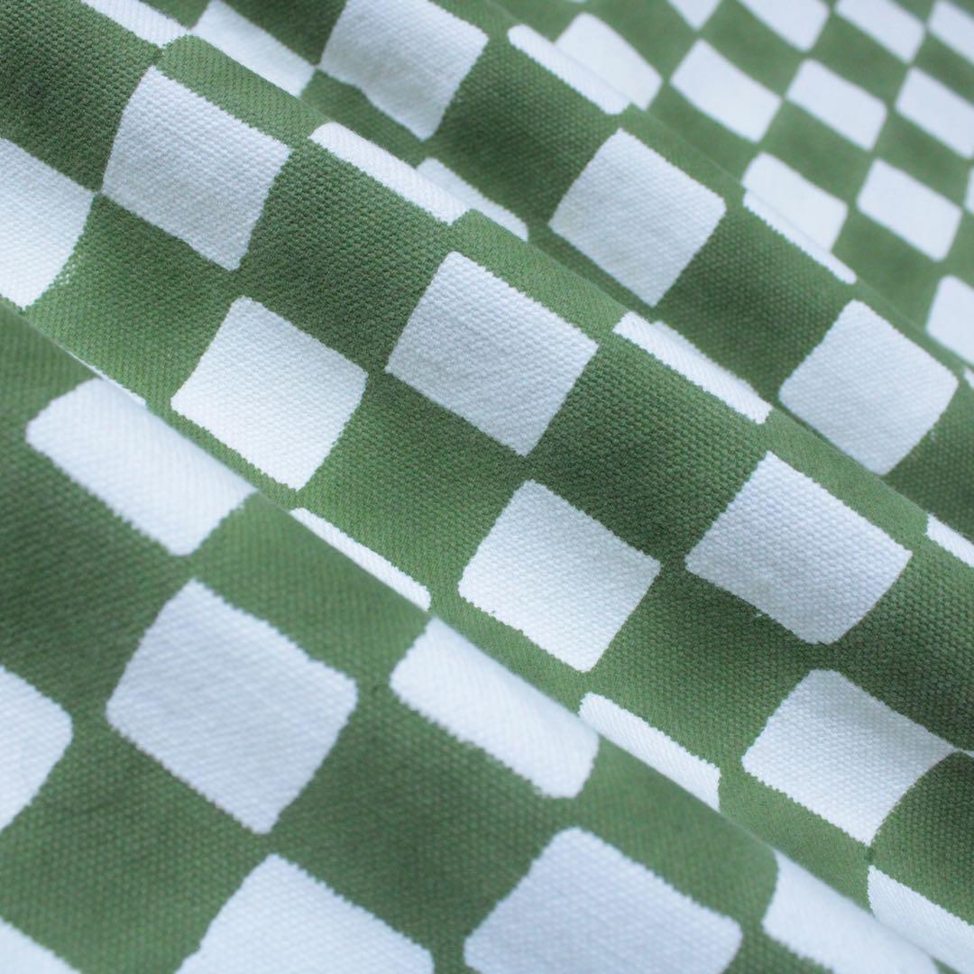 SZ BLOCKPRINTS ブロックプリント ワイドパンツ チェック柄 緑 S