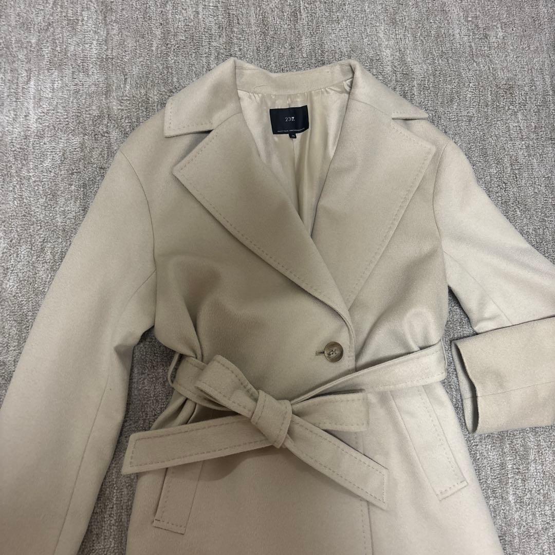 23区 オフホワイトロングコート