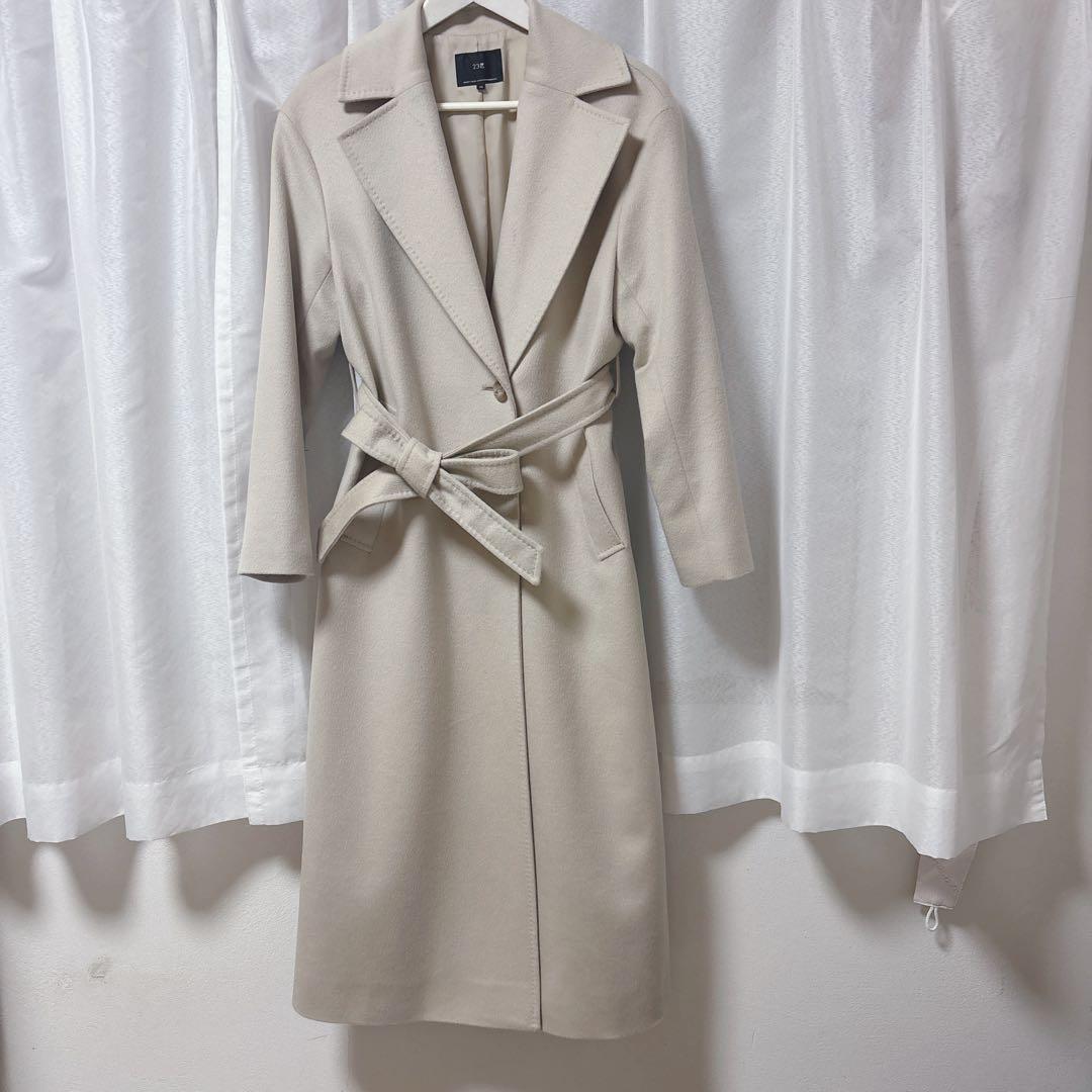 23区 オフホワイトロングコート