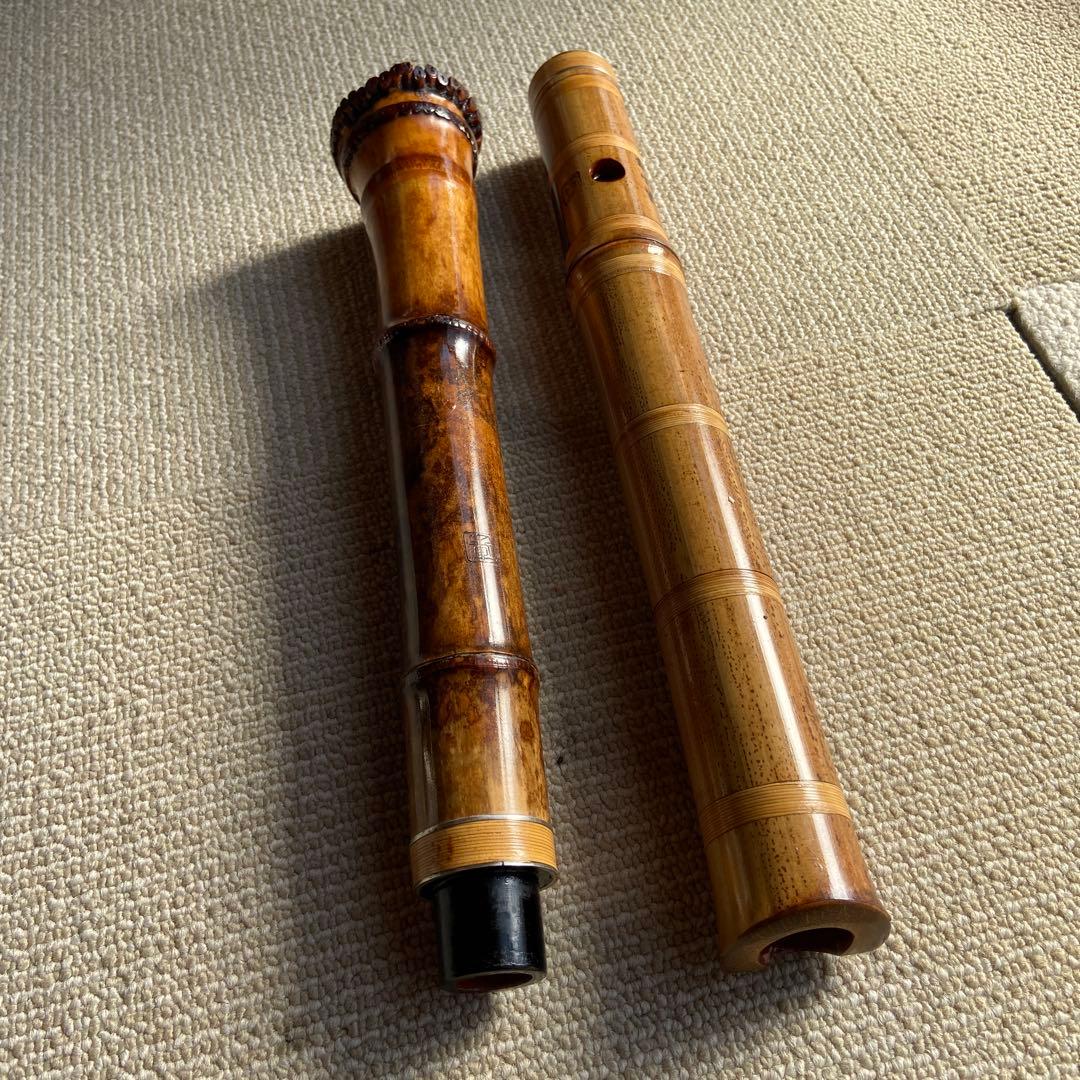 249⭐️尺八眞山銘　一尺九寸管　眞山銘三印