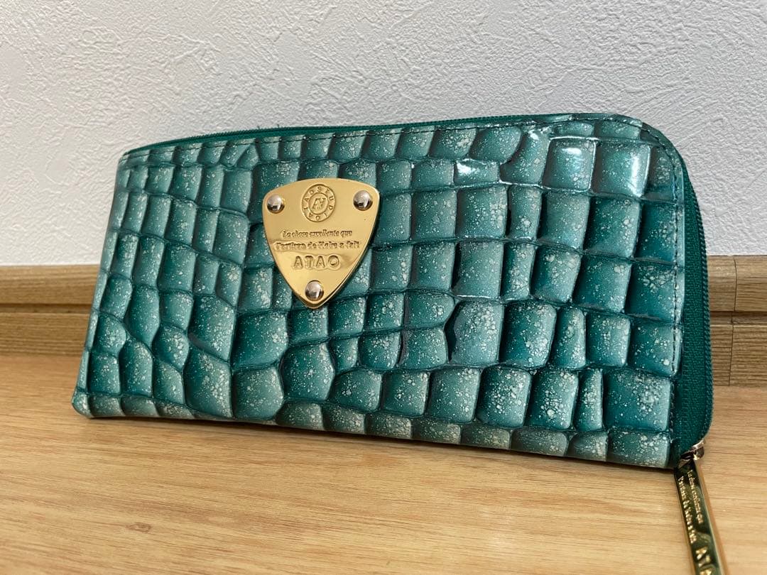 ATAO クラリティ エバーグリーン クロコダイル風 長財布