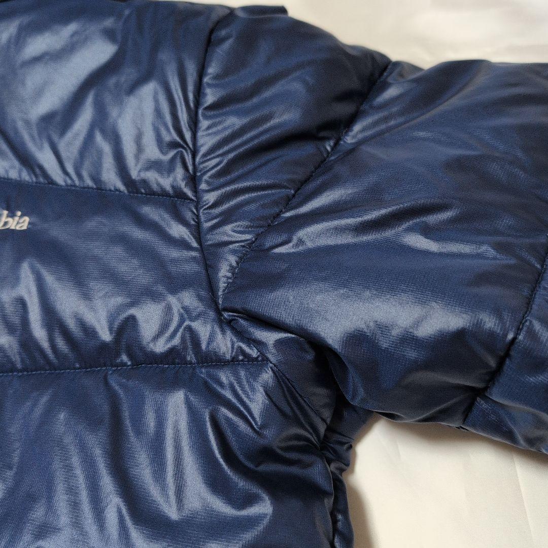 【クリーニング済】Columbia ダウンジャケット オムニヒート ネイビーXL