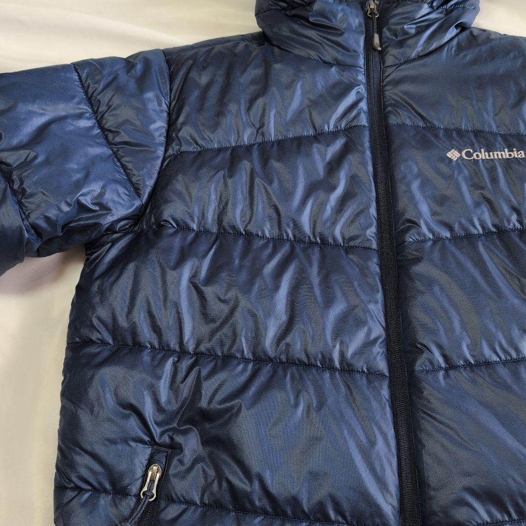 【クリーニング済】Columbia ダウンジャケット オムニヒート ネイビーXL