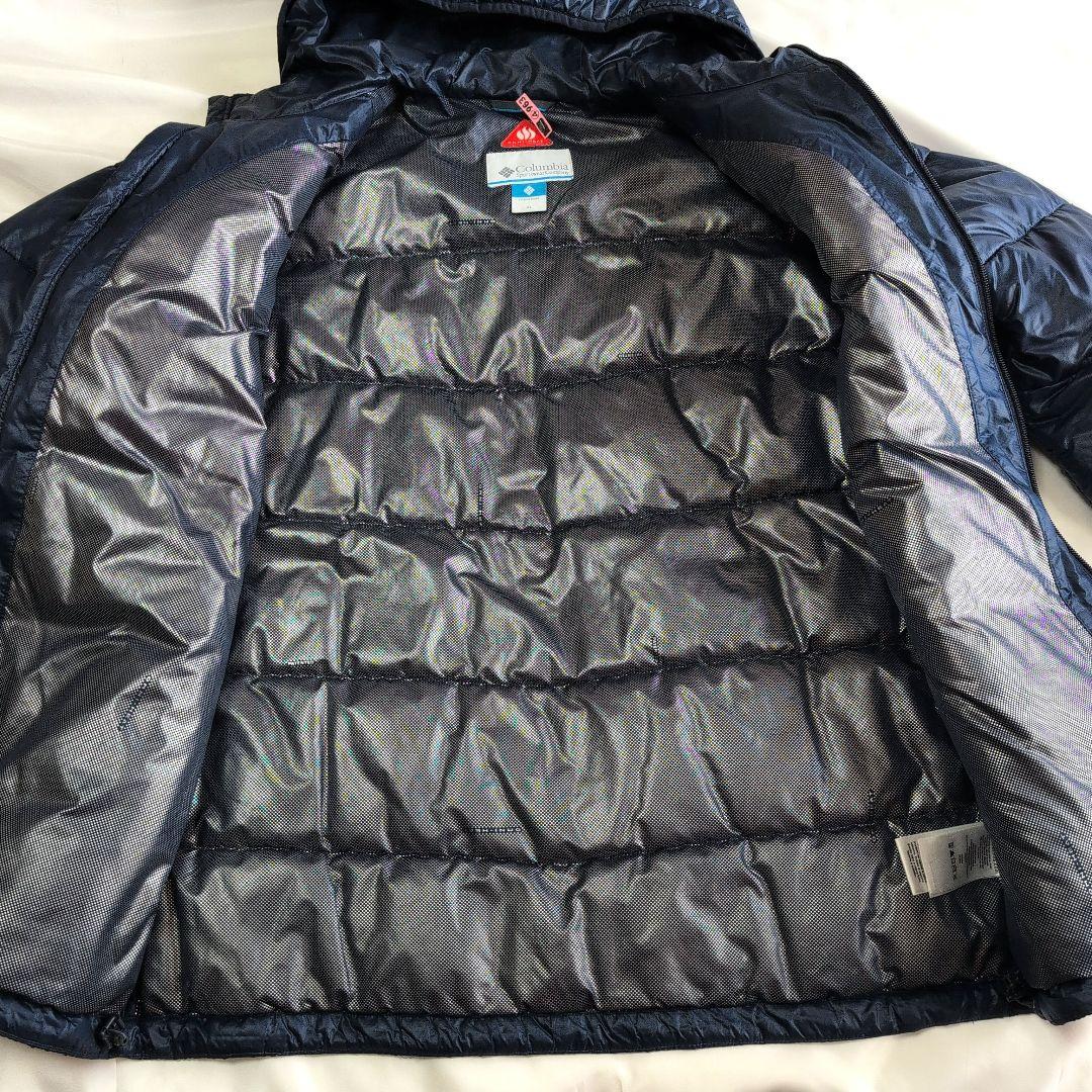 【クリーニング済】Columbia ダウンジャケット オムニヒート ネイビーXL