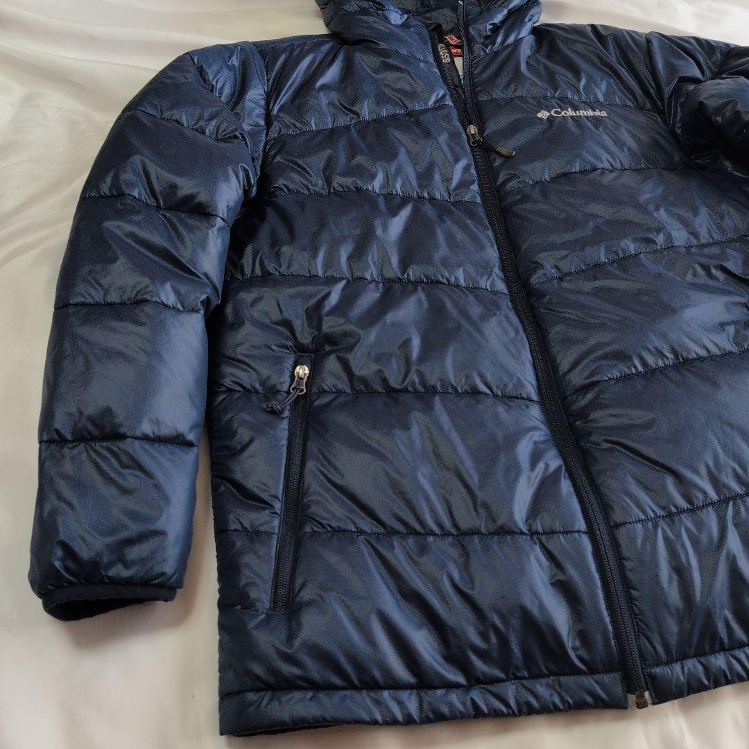 【クリーニング済】Columbia ダウンジャケット オムニヒート ネイビーXL