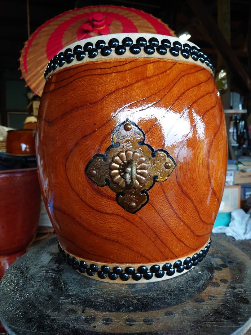 和太鼓.9寸ケヤキくり抜き胴