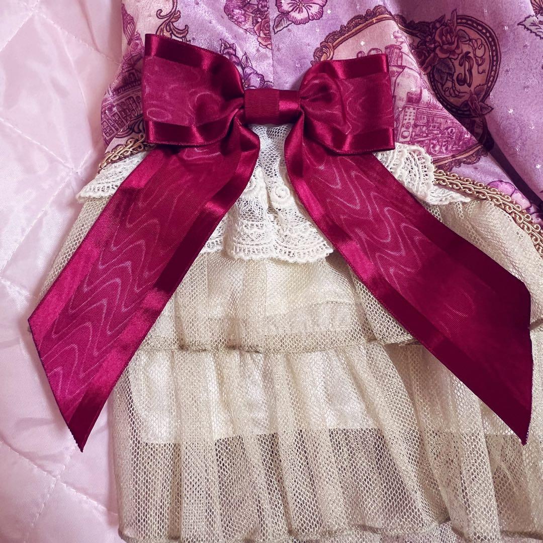 美品】BABY, ジャンパースカート＆リボンバレッタ ラベンダー JSK