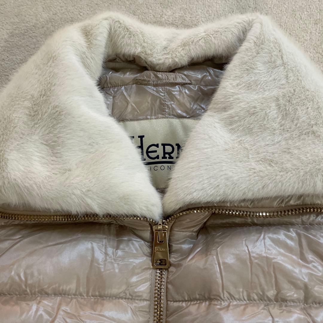 ヘルノ　ロングダウンコート　ベージュ　40 インポート　エレガント