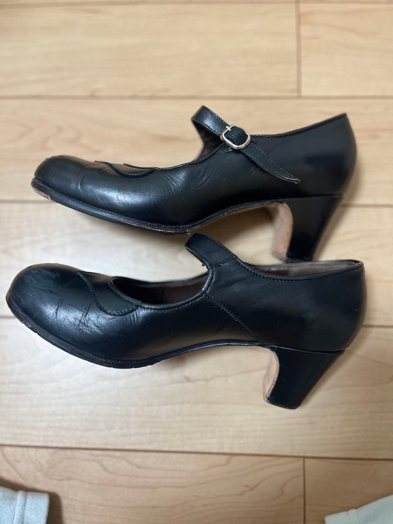 ガジャルド フラメンコシューズ サイズ40 24.5cm 黒革 ブラック