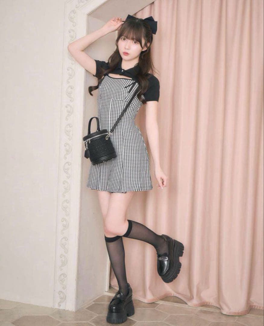 michell Macaron ショートボレロアンサンブルギンガムワンピ