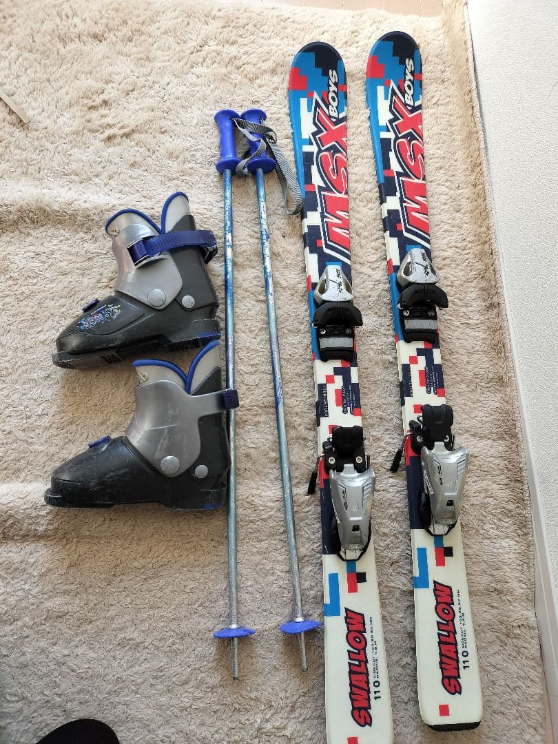 SWALLOW 　ジュニアカービングスキー4点セット 110cm