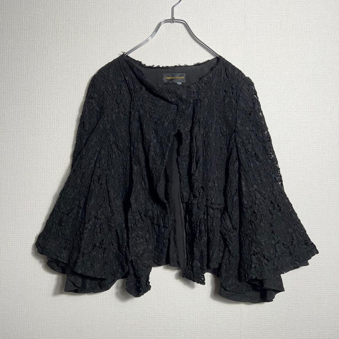 コムデギャルソン フラワーレースケープジャケット ポンチョ シアー 花柄 羽織り