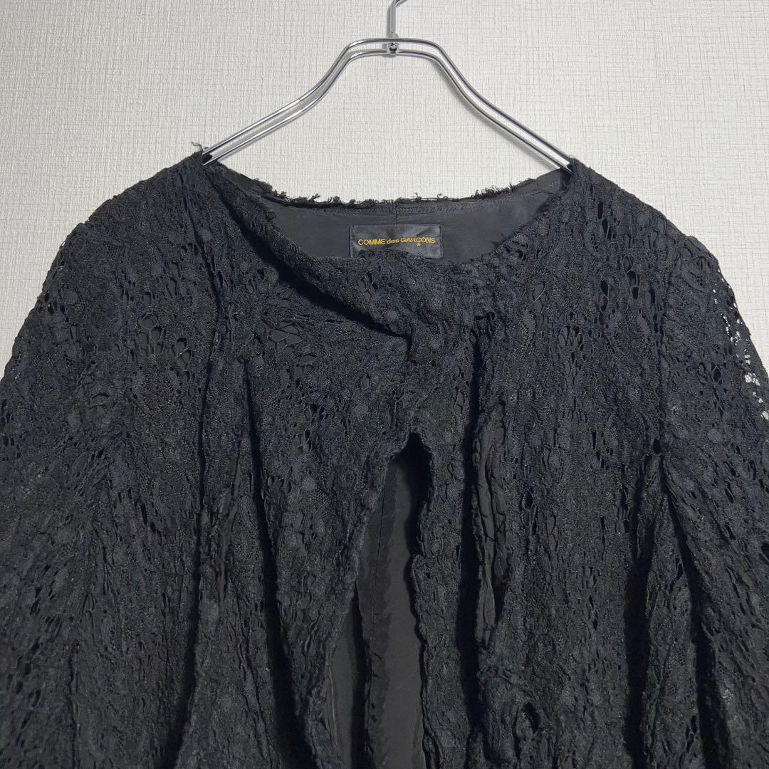 コムデギャルソン フラワーレースケープジャケット ポンチョ シアー 花柄 羽織り