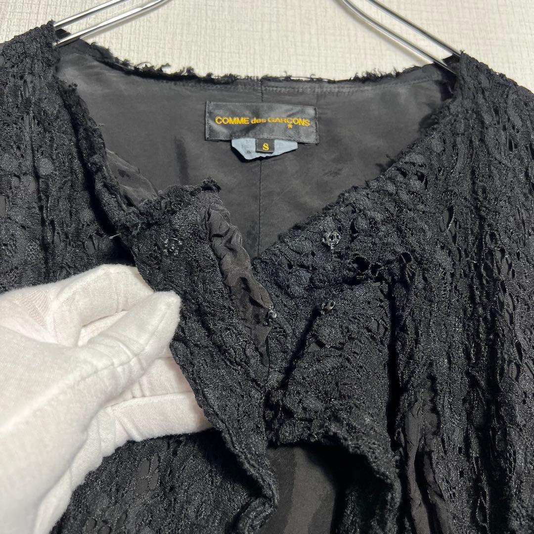 コムデギャルソン フラワーレースケープジャケット ポンチョ シアー 花柄 羽織り