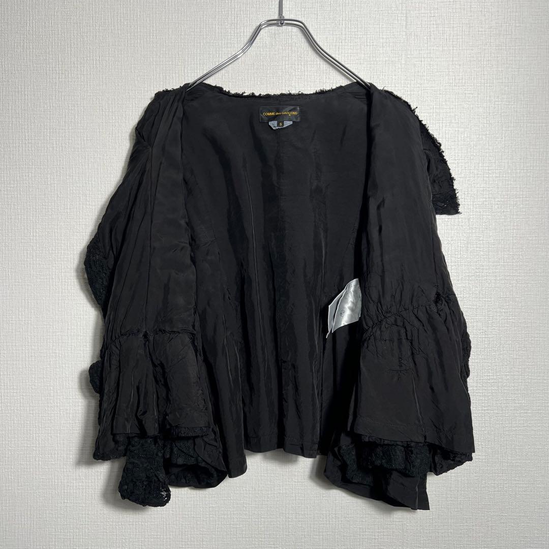 コムデギャルソン フラワーレースケープジャケット ポンチョ シアー 花柄 羽織り