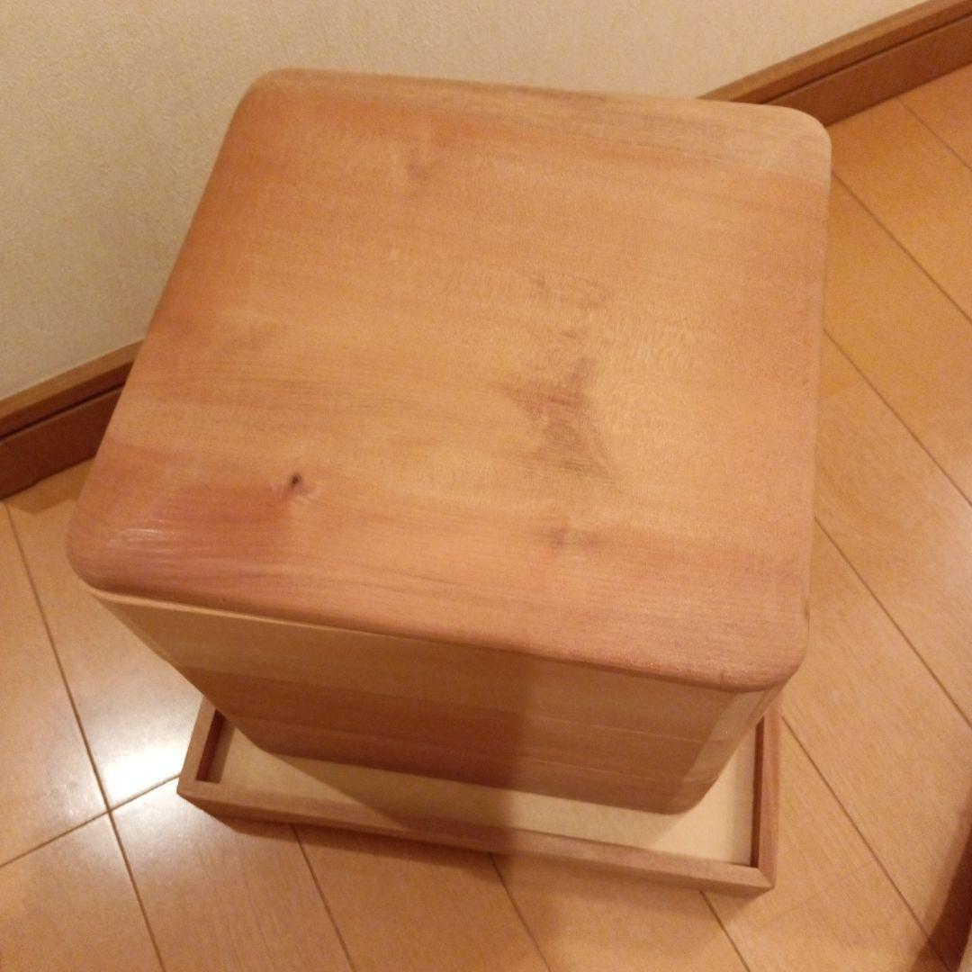 鎌倉彫木地 カツラ材台付重箱 木彫材料 趣味・おもちゃ
