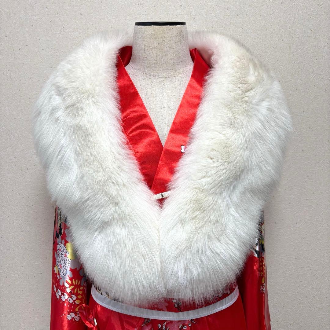 美品 サガフォックス シャドーフォックス ショール 大判 ホワイト 成人式