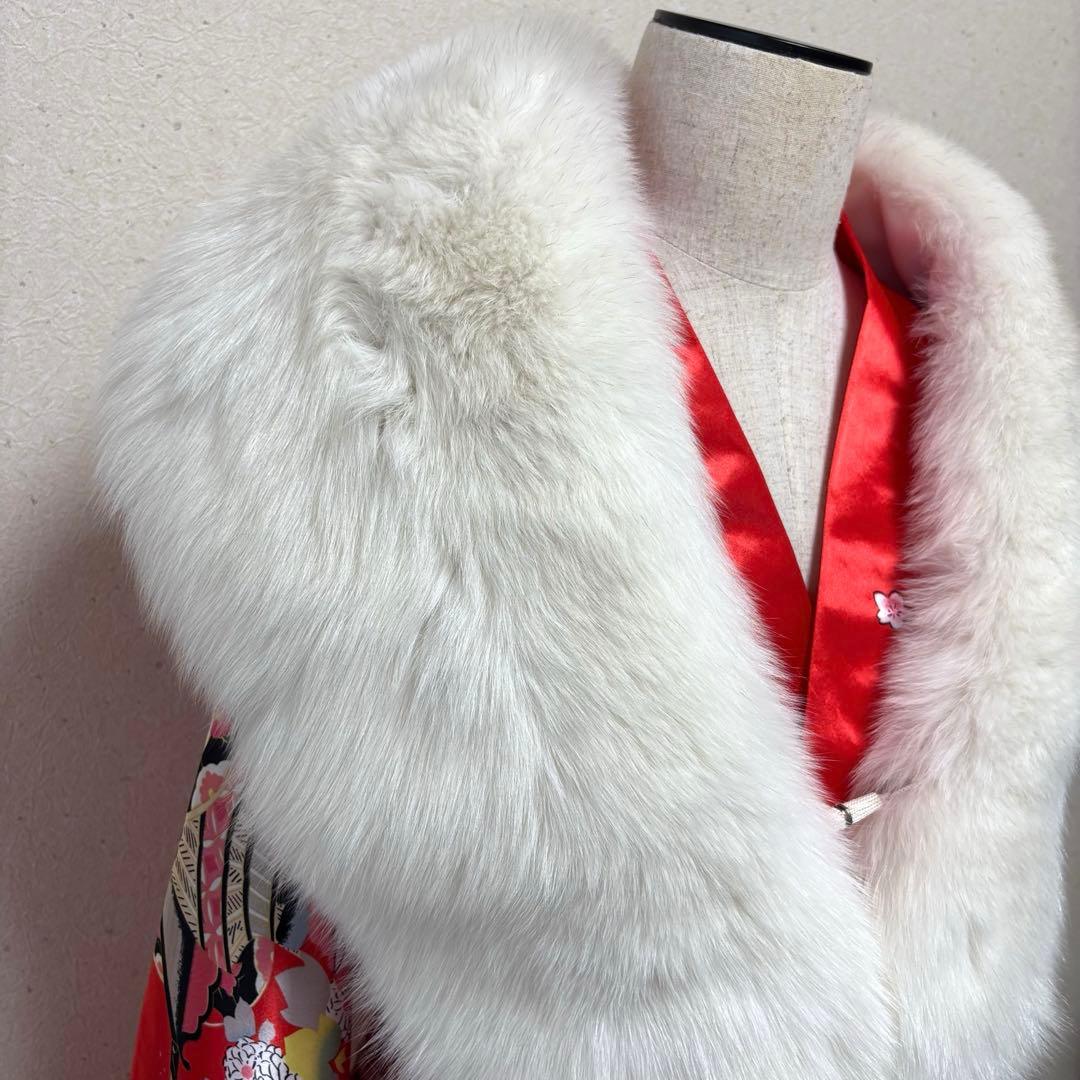 美品 サガフォックス シャドーフォックス ショール 大判 ホワイト 成人式