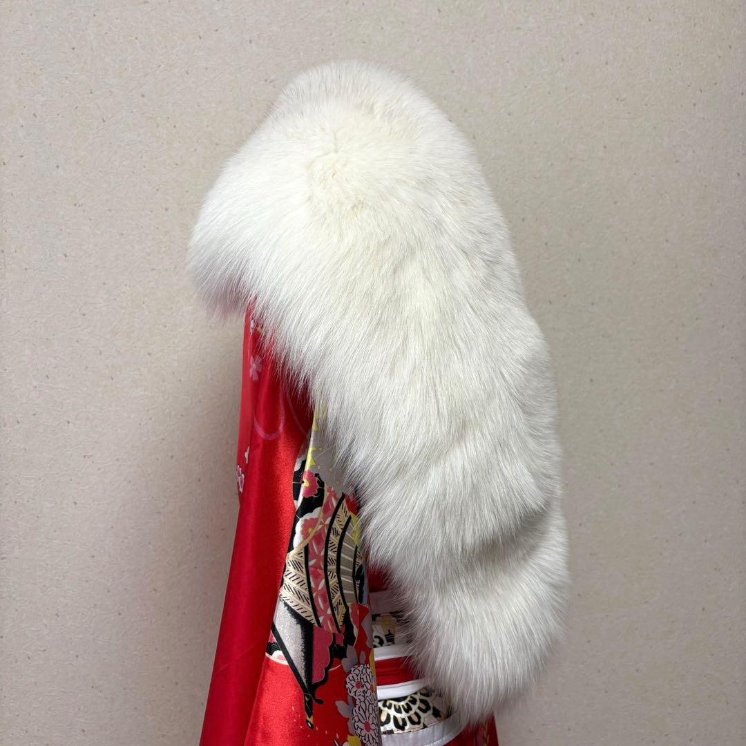 美品 サガフォックス シャドーフォックス ショール 大判 ホワイト 成人式